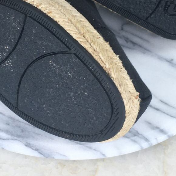 BOBS by Skechers Memory Foam Black Canvas Espadrille Loafer Women's Size 6.5 - Picture 12 of 16